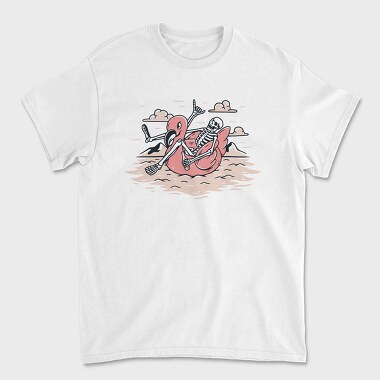 Skeleton Flamingo Floatie, Tricou Barbati (Unisex)