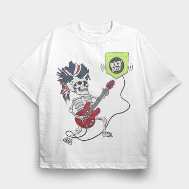 Skeleton Rock Days, Tricou Oversize Barbati (Unisex)