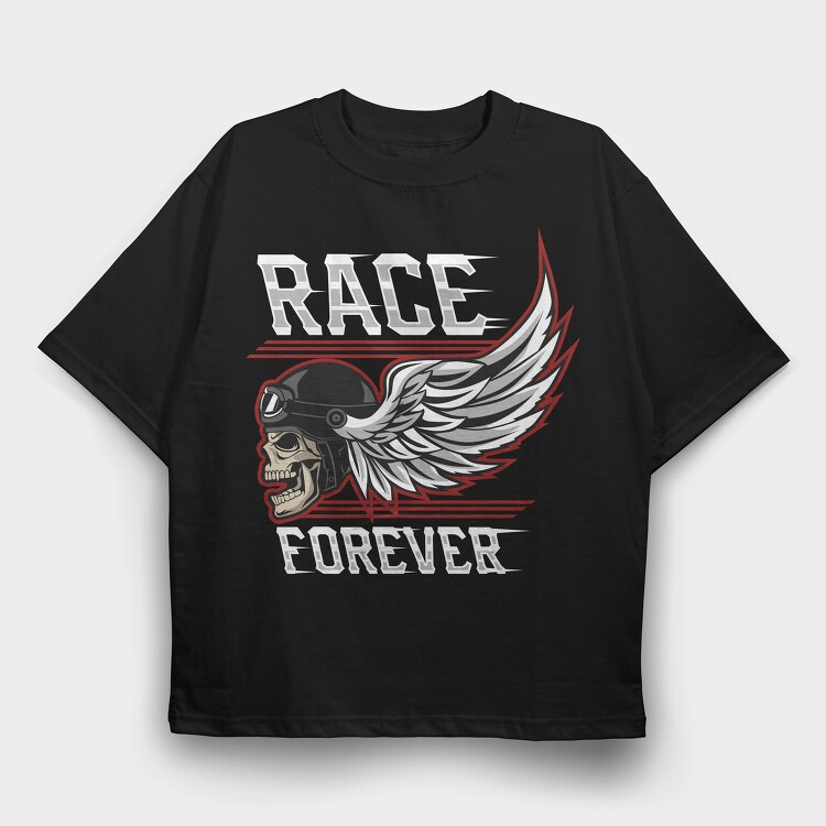 Race Forever, Tricou Oversize Barbati (Unisex)