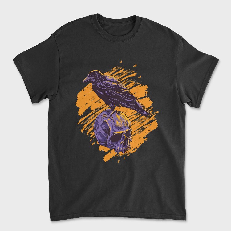 Raven Skull Strike, Tricou Barbati (Unisex)