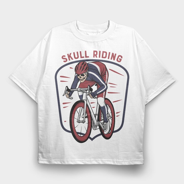 Skull Riding Shield, Tricou Oversize Barbati (Unisex)