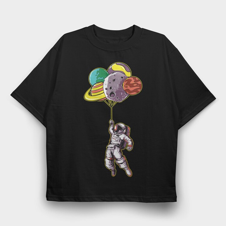 Space Balloons, Tricou Oversize Barbati (Unisex)