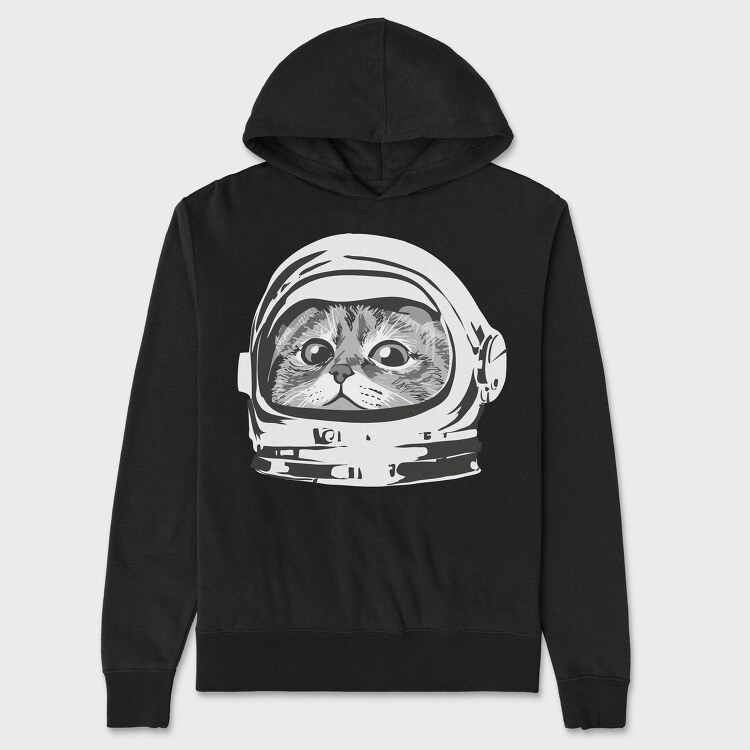 Space Cat Astronaut 1, Hanorac Oversize Barbati (Unisex)