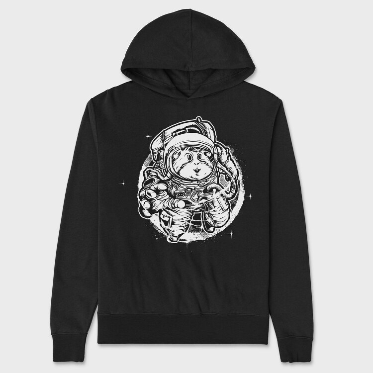 Space Cat Astronaut, Hanorac Oversize Barbati (Unisex)
