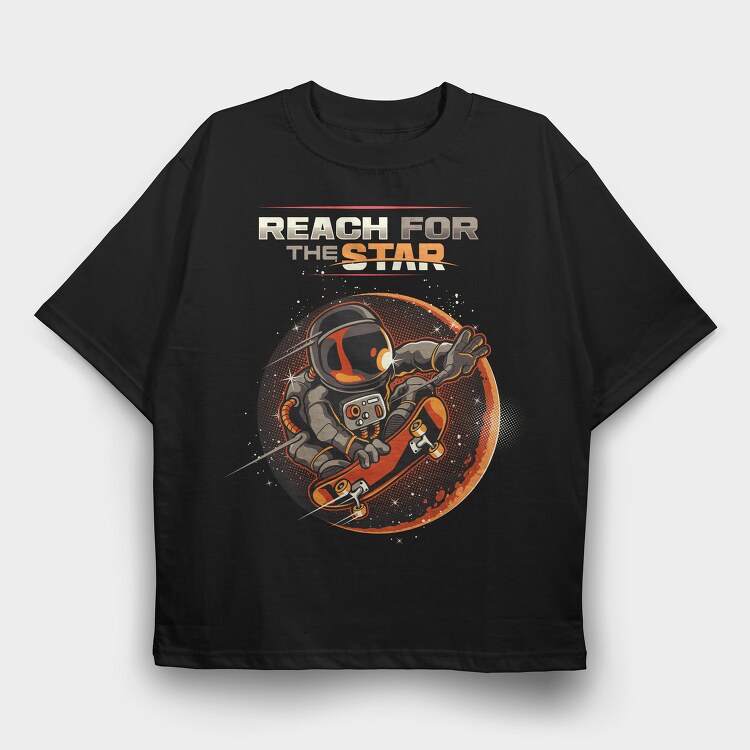 Space Skate Star, Tricou Oversize Barbati (Unisex)