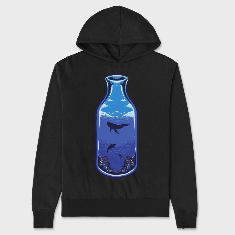 Whale In A Bottle, Hanorac Oversize Barbati (Unisex)