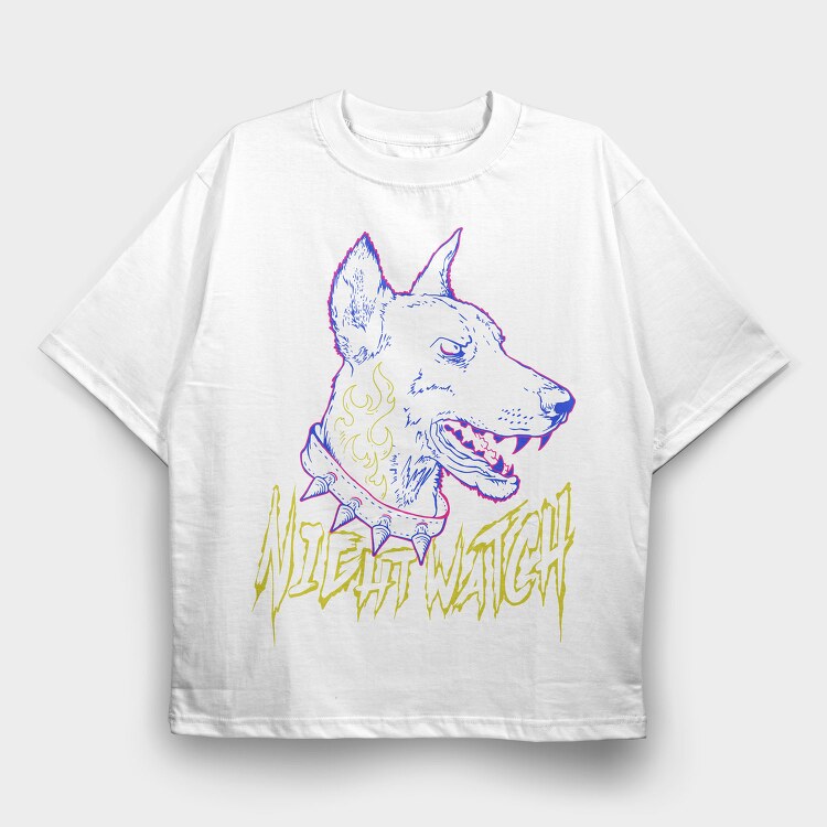 Wolf Howl Night Watch, Tricou Oversize Barbati (Unisex)