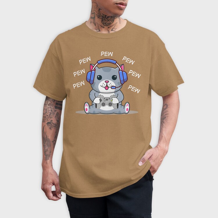 Cat Gamer Headphones, Tricou Barbati (Unisex)