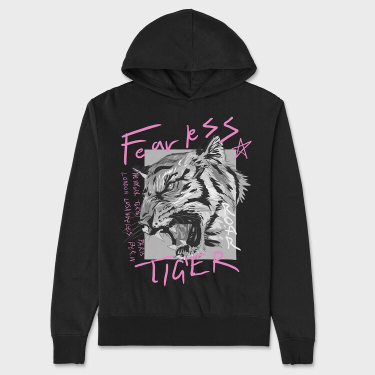 Fearless Tiger, Hanorac Oversize Barbati (Unisex)