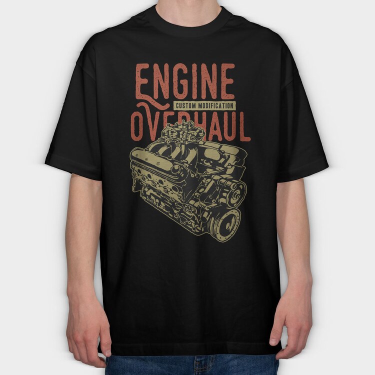 Engine Overhaul Custom, Tricou Oversize Barbati (Unisex)