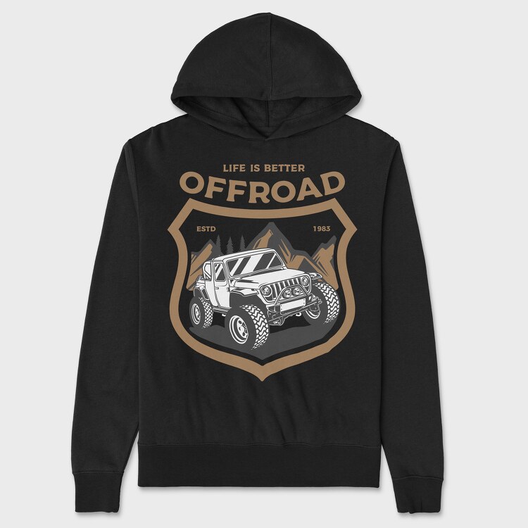 Off Road Jeep 1, Hanorac Oversize Barbati (Unisex)