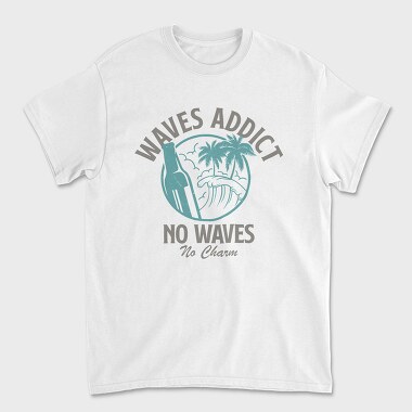 Waves Addict, Tricou Barbati (Unisex)