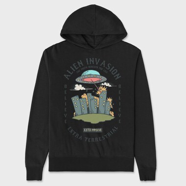 Alien Attack, Hanorac Oversize Barbati (Unisex)
