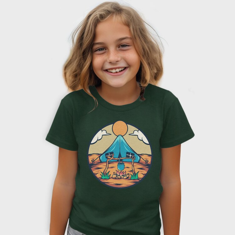 Camping Illustration, Tricou Copii