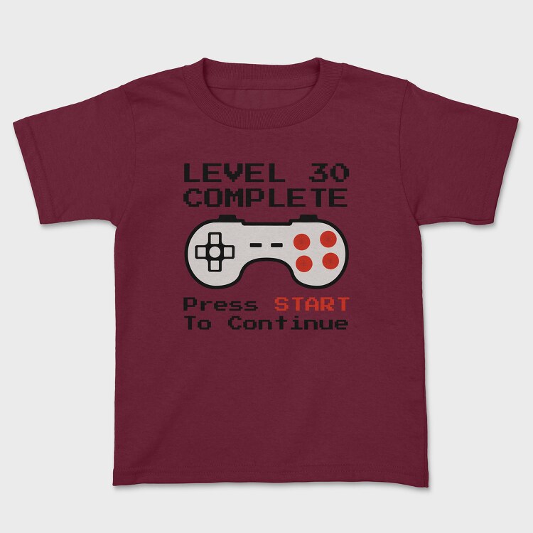 Retro Gamepad Lvl 30 Complete, Tricou Copii