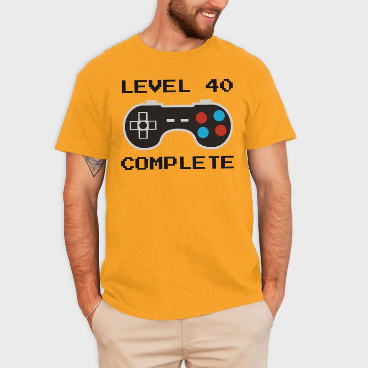 Retro Gamepad Lvl 40 Complete, Tricou Barbati (Unisex)