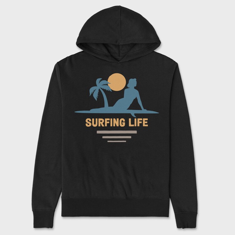 Surfing Life, Hanorac Oversize Barbati (Unisex)