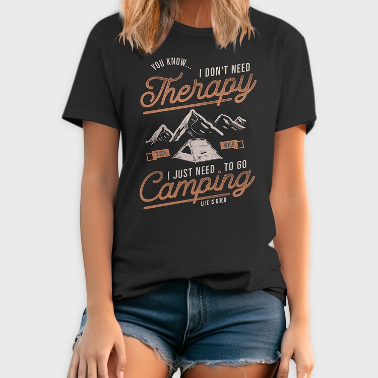Camping Therapy, Tricou Barbati (Unisex)