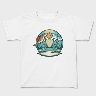 Tricou Copii, Bass Fishing Illustration 1