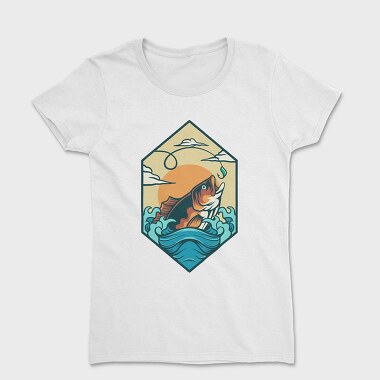 Tricou Femei, Bass Fishing Illustration 4