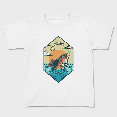 Tricou Copii, Bass Fishing Illustration 4