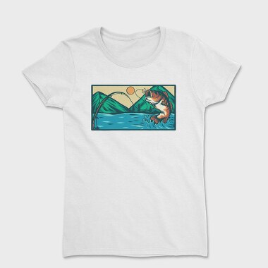 Tricou Femei, Bass Fishing Illustration 5