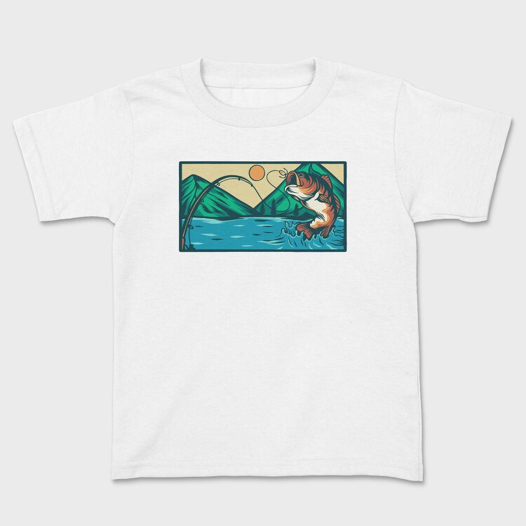 Tricou Copii, Bass Fishing Illustration 5