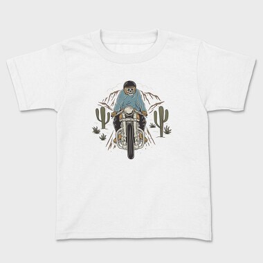 Biker Skeleton Cactus, Tricou Copii