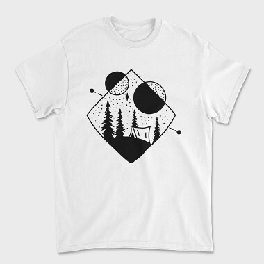 Camp Line Art, Tricou Barbati (Unisex)