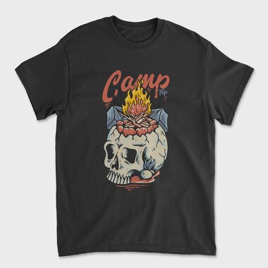 Camp Trip With Campfire on the Skull, Tricou Barbati (Unisex)