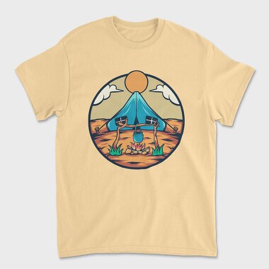 Camping Illustration, Tricou Barbati (Unisex)