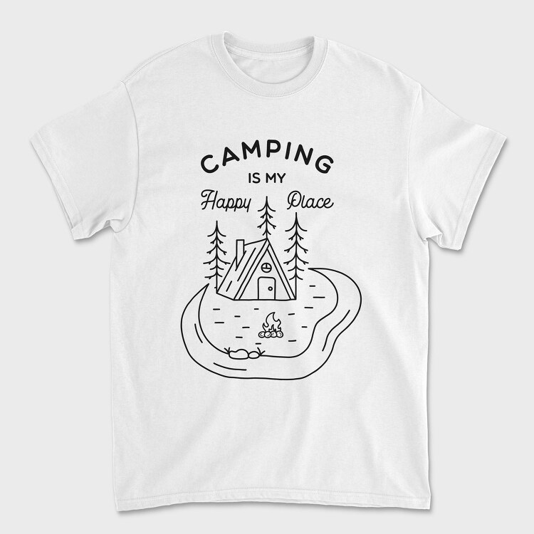 Camping Is My Happy Place, Tricou Barbati (Unisex)