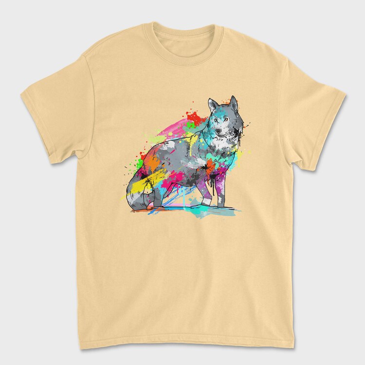 Colorful Wolf, Tricou Barbati (Unisex)