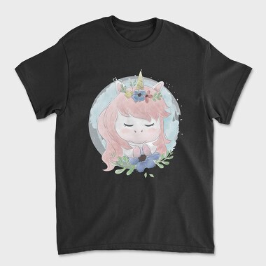 Cute Unicorn Flowers, Tricou Barbati (Unisex)