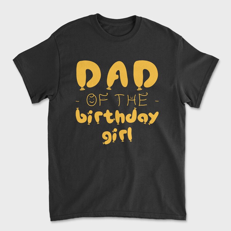 Dad of the Birthday Girl Orange, Tricou Barbati (Unisex)