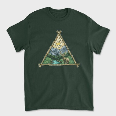 Deer Triangle Landscape, Tricou Barbati (Unisex)