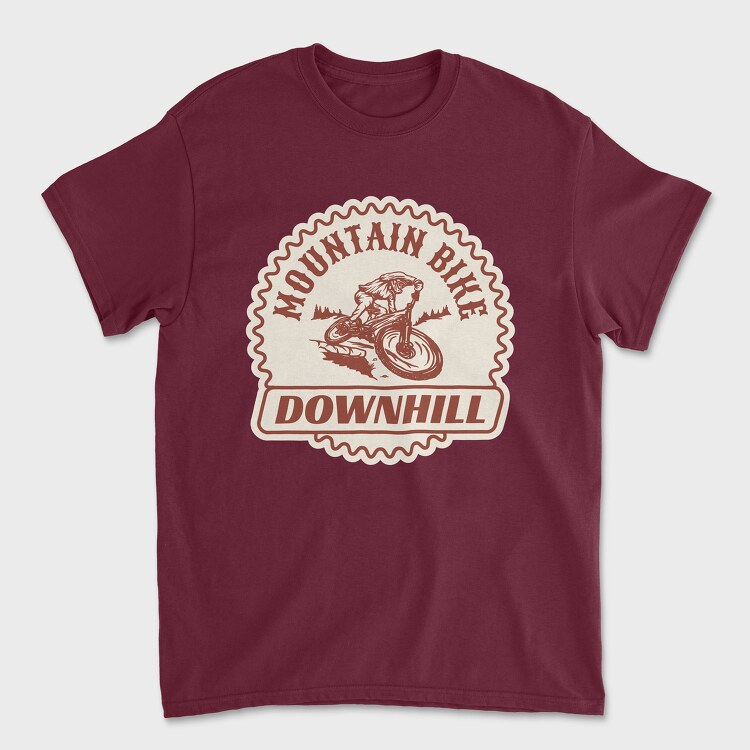 Downhill Adventure Mountain Bike, Tricou Barbati (Unisex)