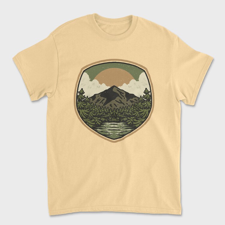 Green Vintage Landscape, Tricou Barbati (Unisex)