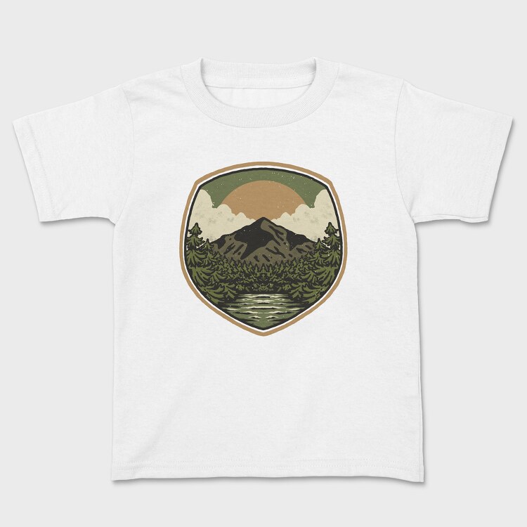 Tricou Copii, Green Vintage Landscape