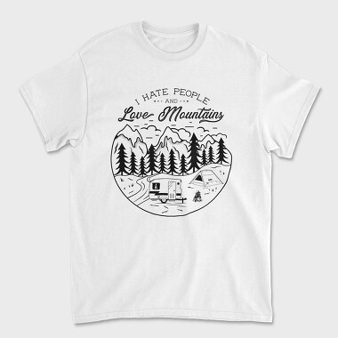 I Hate People and Love Mountains, Tricou Barbati (Unisex)