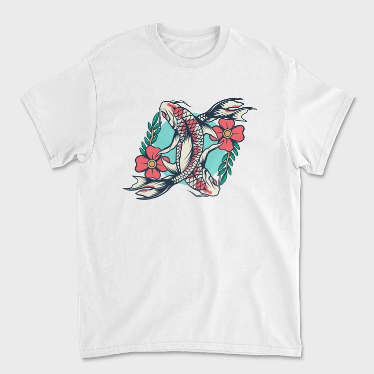 Koi Fish Illustration 6, Tricou Barbati (Unisex)