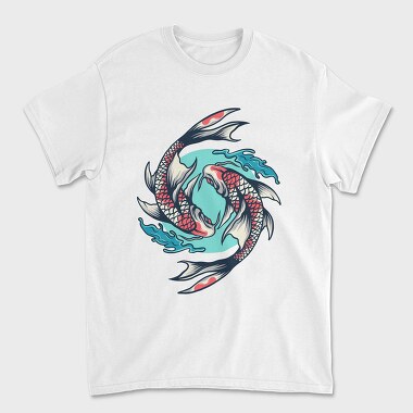 Koi Fish Illustration 7, Tricou Barbati (Unisex)