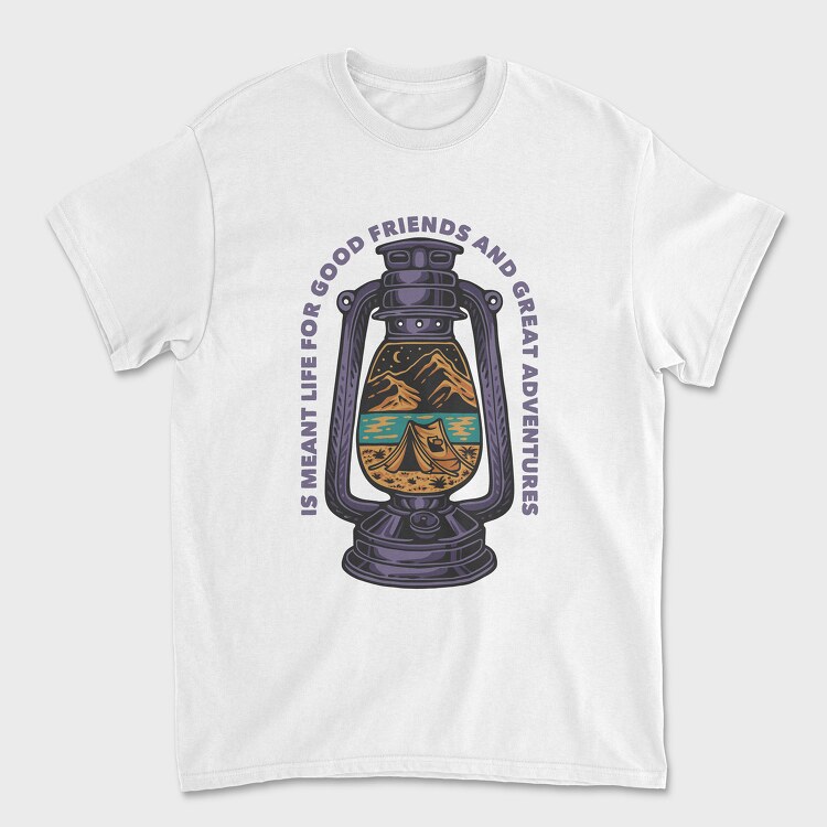 Lantern Camping, Tricou Barbati (Unisex)