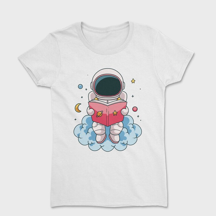 Tricou Femei, Little Astronaut Reading