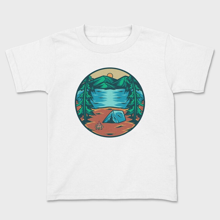 Mountain Camping Illustration 1, Tricou Copii