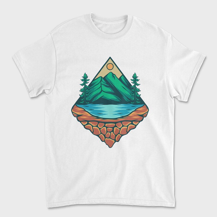 Tricou Barbati (Unisex), Mountain Illustration 5