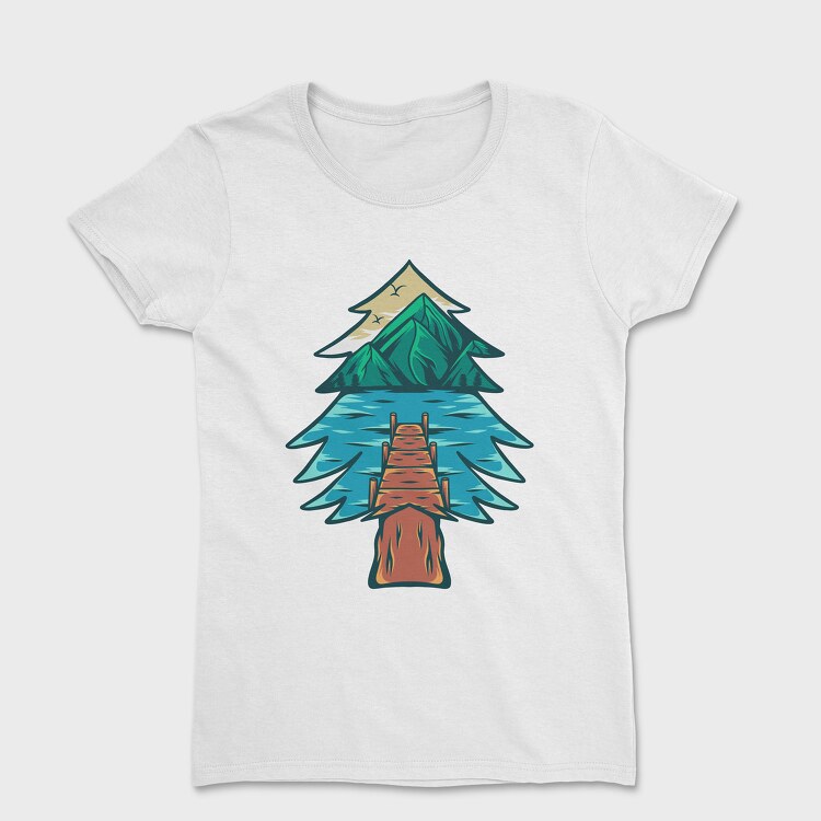 Tricou Femei, Mountain Illustration 6