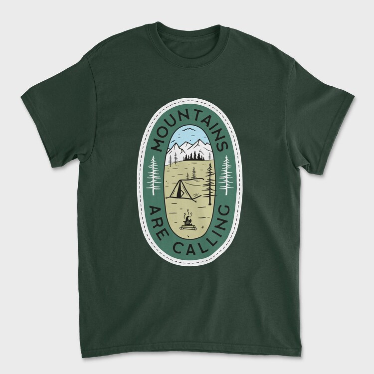 Mountains Are Calling Camp, Tricou Barbati (Unisex)