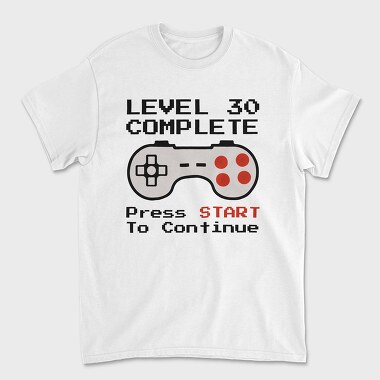 Tricou Barbati (Unisex), Retro Gamepad Lvl 30 Complete