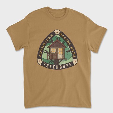 Tricou Barbati (Unisex), Treehouse Adventure Begins Here